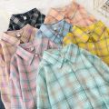 New Autumn Womens Plaid Shirt Excellent Quality Loose Blouses Fresh Casual Design Female Long Sleeve Shirts Lady Tops Clothes.