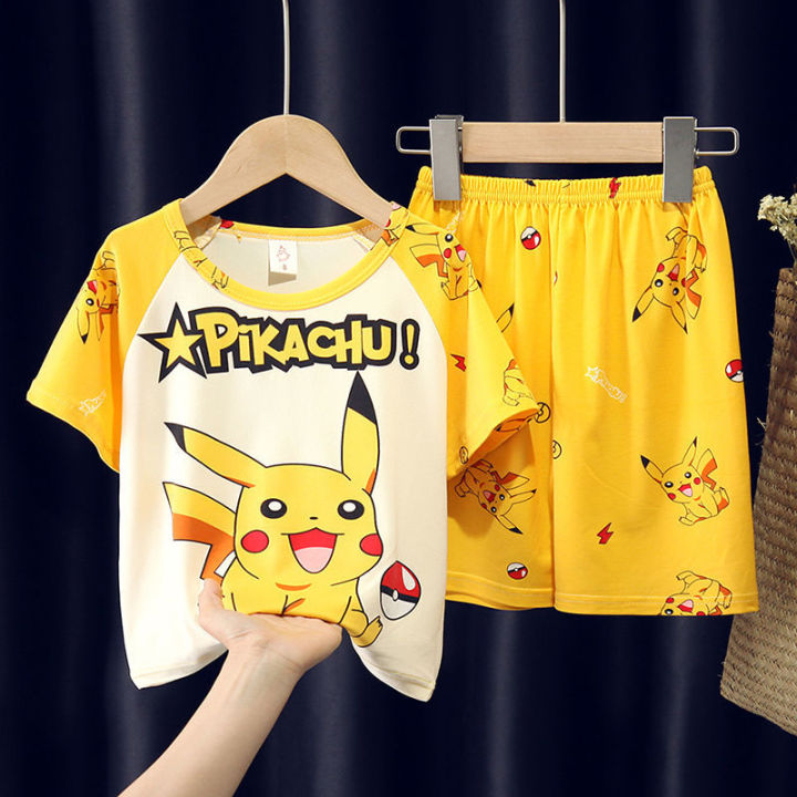 Pokemon Pikachu Summer Short Sleeve Shorts Cartoon Toddler