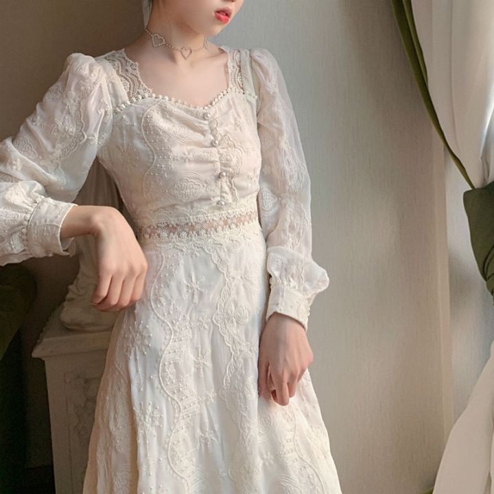 2023Spring-Summer%20NewinsSuper%20Fairy%20Slimming%20Embroidered%20Lace%20High-End%20Dress%20Women's%20French%20First%20Love%20Platycodon%20Grandiflorum%20Skirt%20-%20Image%202
