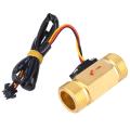 G3/4in Hall Effect Flow Rate Meter Male-Male Thread 1~30L/min Flow Sensor Gauge.