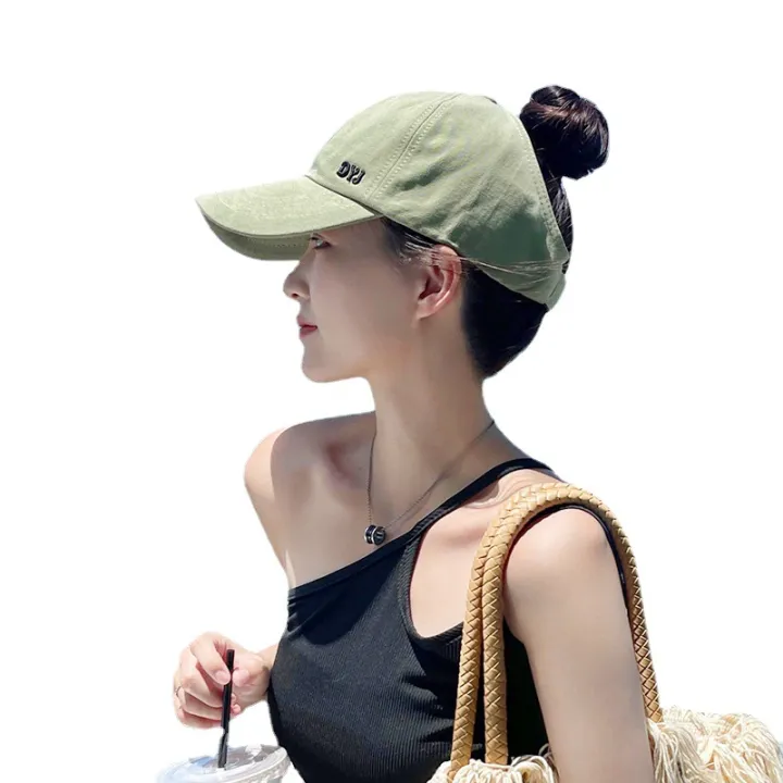 High%20Ponytail%20Baseball%20Cap%20Half%20Visor%20Peaked%20Cap%20Girls'%20Hat%20Sun%20Protection%20Sports%20Cap%20Summer%20Internet%20Celebrity%20Peaked%20Cap%20-%20Image%204