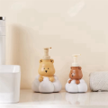 With Refillable Containe Shampoo Pump Bottle Fun and Functional Bathroom Accessory 250ml Milk Tea Color.
