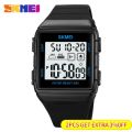 SKMEI Japan Digital movement Menport Watches Military Countdown Alarm Clock 5Bar Waterproof LED Light Wristwatch.