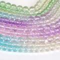 4/6/8/10mm Natural Glass Beads Colorful Glass Stone Round Spacer Loose Beads For Jewelry Making Beadwork DIY Bracelet Necklace. 