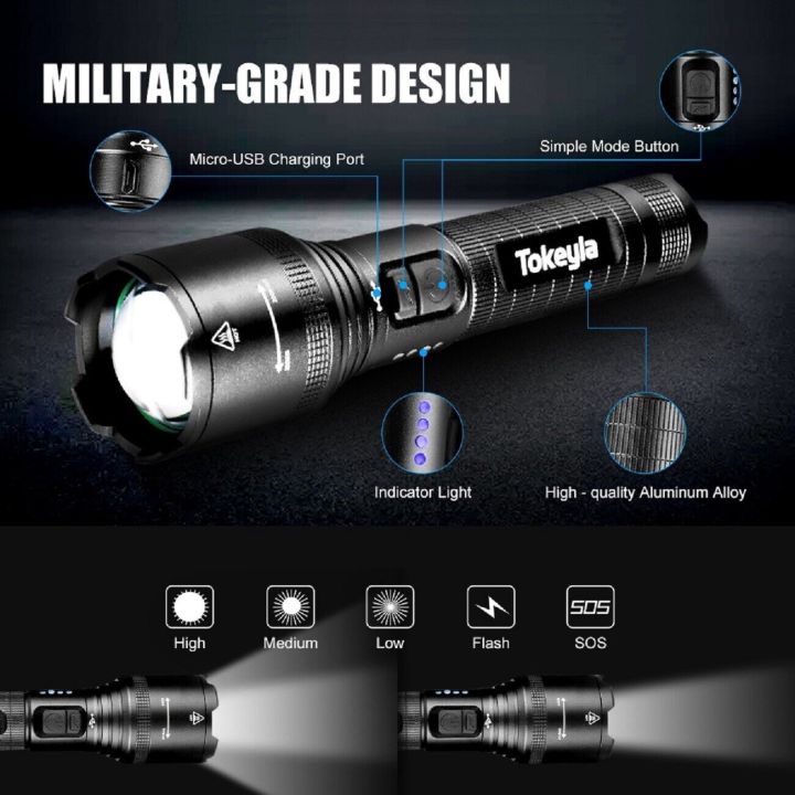 Duangduang%20Led%20Zoom%20Flashlight%20Xhp70%20Torch%20-%20Illuminate%20Your%20Outdoor%20Adventures%20With%20This%20Usb%20Rechargeable%20Waterproof%20Flashlight%20-%20Boasting%20Ultra-Bright%20Led%20Technology%20-%20Image%208