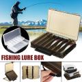 Enrich your life Fishing Lure Bait Hook Tackle Double Sided Storage Box Tan Case Clear Waterproof -- Clear / Brown. 
