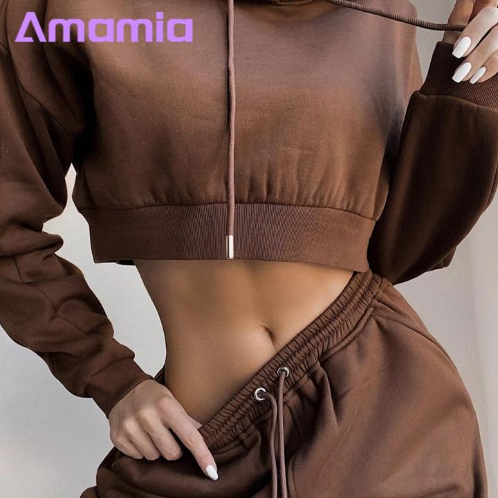 Women%20Hoodie%20Pants%20Set%20Cozy%20Women's%20Hoodie%20Sweatpants%20Set%20for%20Fall/winter%202%20Piece%20Outfit%20with%20Drawstring%20Waist%20Thick%20Material%20Stylish%20Tracksuit%20for%20Winter%20Jogging%20Pantsuit%20-%20Image%204