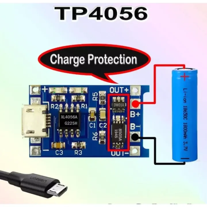 Micro USB 5V 1A TP4056 Lithium Battery Charger Module Charging Board With Protection Dual Functions 1A Li-ion for arduino
