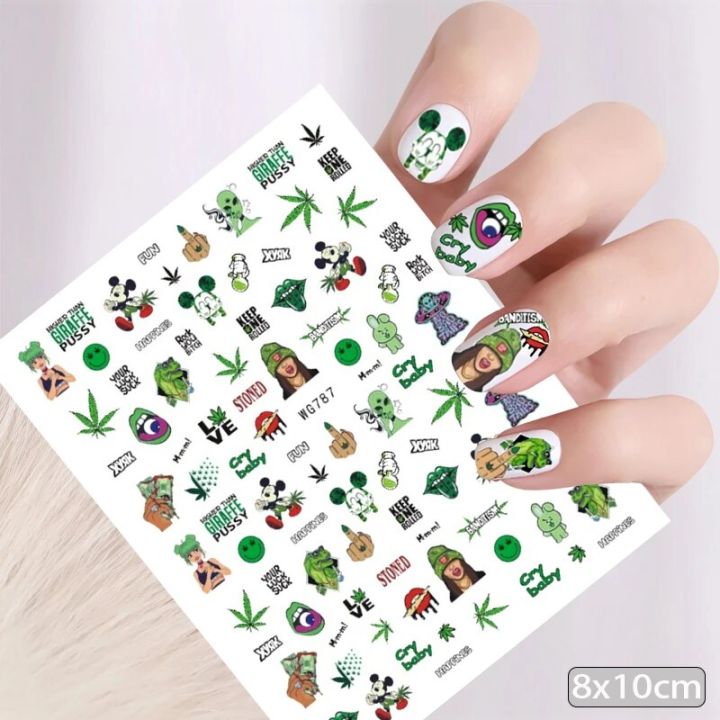 Black%20Mickey%20Mouse%20Tigger%20Stitch%20Cartoon%20Nail%20Stickers%20Nail%20Art%20Decals%20Disney%20Princess%20Donald%20Duck%203D%20Stickers%20Press%20on%20Nails%20-%20Image%204