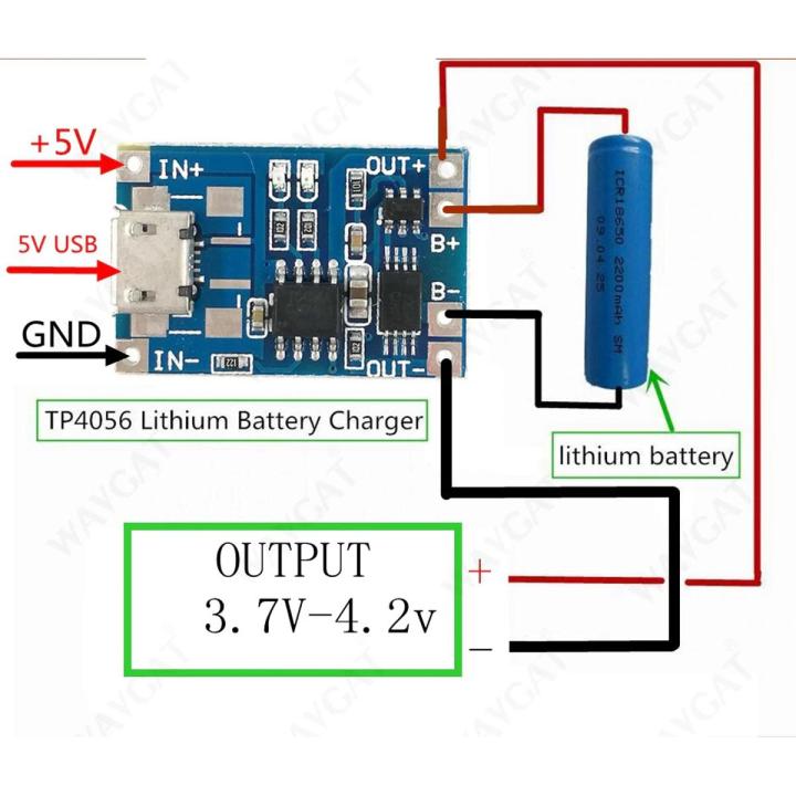 5V 1A Micro USB 18650 Lithium Battery Charging Board Charger Module+Protection Dual Functions TP4056