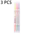 3/6Pcs Highlighter Marker Pen Creative Double-Headed Highlighter Students Highlight Key Sentence Marker Color Oblique Head Marker Pen.