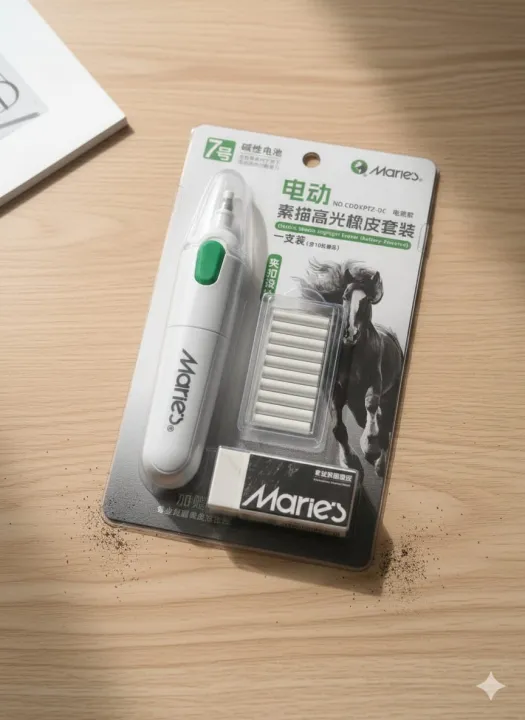 Marie's%20Electric%20Sketch%20Highlight%20Eraser%20Set%20-%20Battery%20Powered%20Eraser%20with%2010%20Refills%20&%20Kneaded%20Rubber%20Eraser%20-%20Image%202