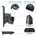 PCI-E 1X To USB 3.2 GEN1 5Gbps 20Pin Front Panel Header (To Type-C Front Panel Header) Front Panel Connector Riser Card. 
