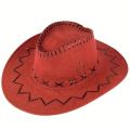 Suede Western Cowboy Hat Sun Block Visor Hat Straw Hat Large Brim Hats for Men and Women. 