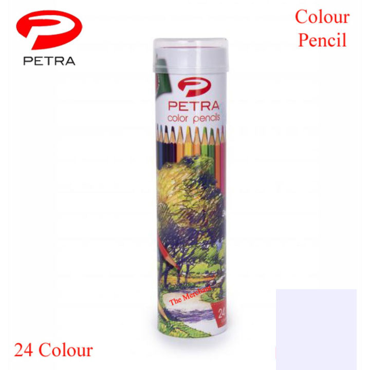 Petra 24 color color pencil Round tin Multicolor