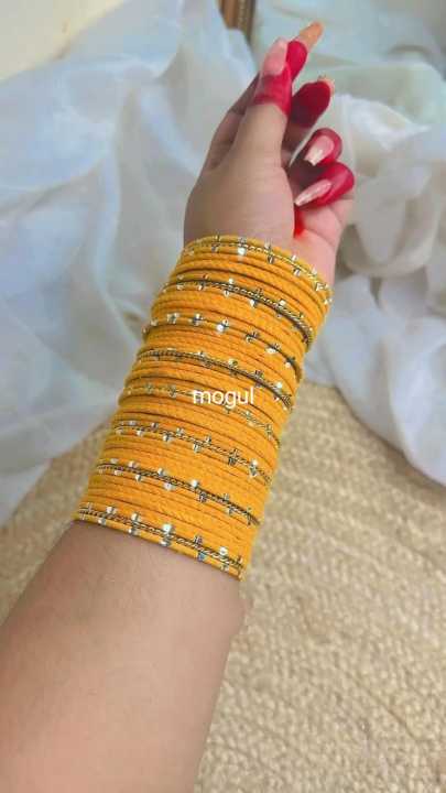 Metal Velvet bangles for woman multicolor (48 Piece)
