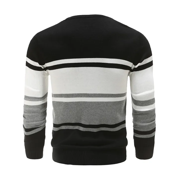 Autumn%20Cotton%20Pullover%20V-neck%20Men's%20Sweaters%20Fashion%20Solid%20Color%20High%20Quality%20Slim%20Sweaters%20Pullover%20Men%20Patchwork%20Knitwear-black%20-%20Image%205