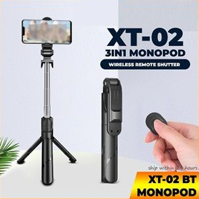 XT-02%20S03/R1%20Bluetooth%20Wireless%20Remote%20Selfie%20Stick%20Holder%20Extendable%20Foldable%20Handheld%20Monopod%20Selfie%20Stick%20with%20Tripod%20Stand%20By%20Gadget%20Mix%20-%20Image%202