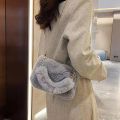 Winter Plush Tote Handbag Versatile Fluffy Shoulder Bag Soft Cute Chain Crossbody Bag Fashion Women Girls Small Square Handbag.