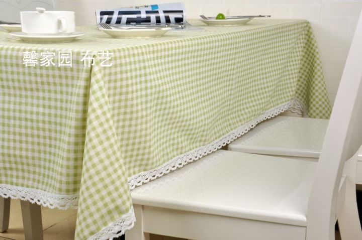 M2O8 Coffee Plaid Tablecloth Fabric Pastoral Fashion Cotton Linen Lace Tablecloth Tablecloth Restaurant Tablecloth Tea