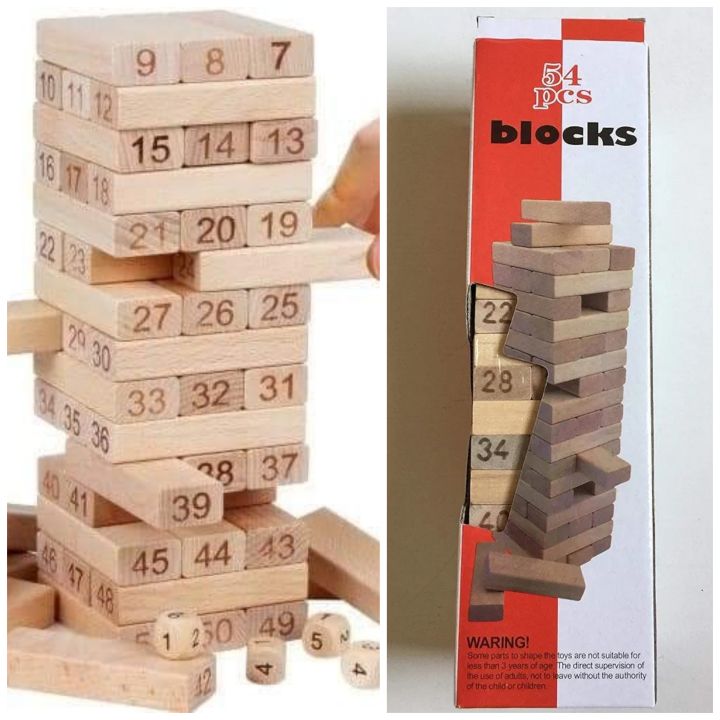 Wooden Jenga Block 54pcs