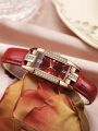 Fashionable Women's Leather Strap Wristwatch Retro Females Quartz Watch Vintage Square Shape Water Resistant Watches.