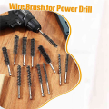 Stainless Steel Bore Brush Stainless Steel Bristles Wire Brush for Power Drill with Hex Shank Handle 24 Pcs. 