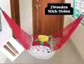 Two Pieces of Wooden Stick Hand Made Dulna Rope bed Hanging Dulna Use For Large Swing Rope bed Rattan Dulna - Camping Hammock with ( Dulna + 2 Wooden Sticks ).