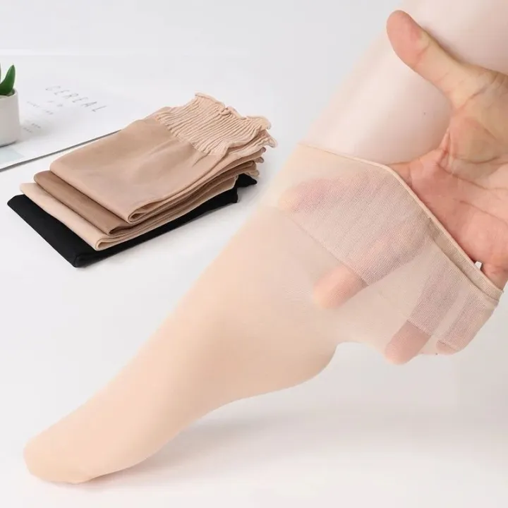 1/10%20Pairs%20Summer%20Ultra-thin%20Elastic%20Silky%20Short%20Silk%20Socks%20Women%20Girls%20Ankle%20Socks%20Transparent%20Crystal%20Invisible%20Socks%20-%20Image%205
