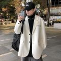 Hong Kong Style Suit Jacket Men Korean Style Trendy, Smart and All-Matching Spring and Autumn New Loose Casual Fried Street White Suit Men. 