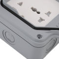 Outdoor Waterproof Switch Socket Box, EU 250V Surface Mounted Waterproof Socket Splashproof for Kitchen.