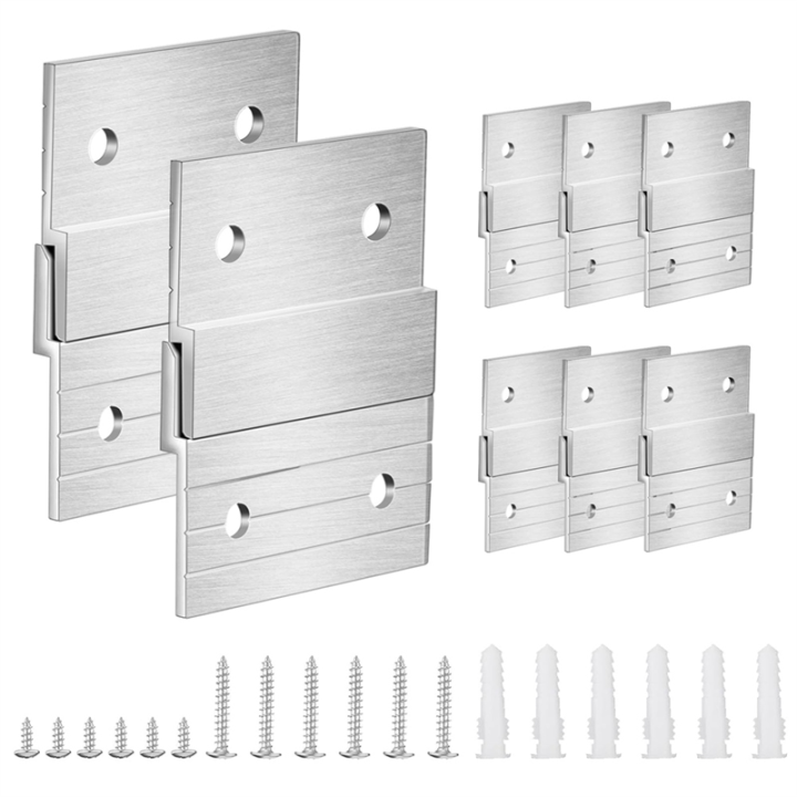 1 Set 5In French Cleat Hanger Heavy Duty Metal Hanger Photo Rack Art Frame Wall Hardware Z-Barfor Hook Mirror Easy Install Easy to Use
