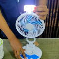 ZT 329 RECHARGEABLE TABLE FAN WITH LED LIGHT. 