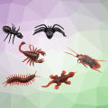 Mixed Simulation Insect Toy Plastic Ant Centipede Cockroach Fly Spider Prank Funny Toys 6 pcs. 