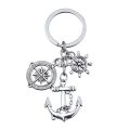 2021 European And American Foreign Trade Jewelry Compass, Rudder, Anchor Key Chain, Friendship Key Chain.