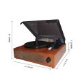 Portable Gramophone Vinyl Record Player Vintage Classic Turntable Phonograph with Built-in Stereo Speakers - multicolour.