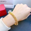 Brass gold-plated hollow ancient bracelet light luxury style women's Douyin same bracelet fashion forest women's hand. 
