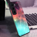 PlusCase for Infinix Hot 50 Pro+ 4G Plus Case Glass Nebula Pattern Hard Shockproof Phone Back Cover.