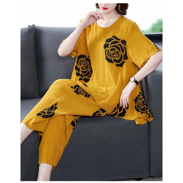 2pcs%20Women%20Casual%20Wanita%20Seluar%20Baju%20Individual%20Set%20Wear%20Top%20and%20Pants%20Lady%20Tracksuit%20Short%20Sleeve%20#2311%20-%20Image%203