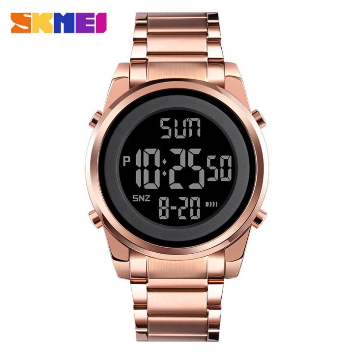 Skmei men digital watch sports fashion stainless steel multifunction waterproof wristwatches 1611