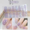 1PC Gel Nail Sticker Patch Slider Flower Gradient Color Back Glue Full Cover Waterproof Gel Nail Sticker UV Lamp Curing Manicur. 