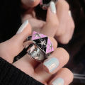 Y2K Enamel Drop Oil Love Heart Colorful Rings For Women Girls Korean Fashion Cute Aesthetic Pink Ring Jewelry Accessories. 