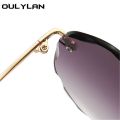 Oulylan Rimless Sunglasses Women Luxury Trimming Gradient Shades Sun Glasses Ladies Vintage Framless Eyewear UV400.