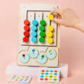 Children's Montessori Rotating Four Walking Game Chess Gear Maze Shape Color Enlightenment Classification Wooden Toys.