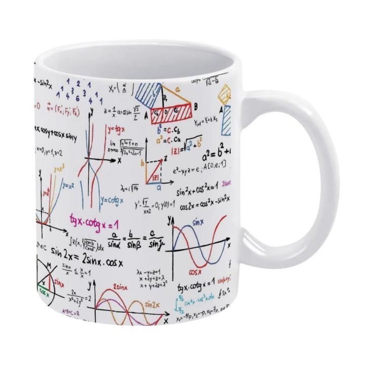 Math Teacher Mugs Geek Student Cups Formulas Cups Function Numbers Mathematics Coffee Mugen Geometric Parabolic School Education