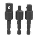 3Pcs Power Drill Socket Set Hex Shank Impact Driver Adapter 360 Degree Rotatable.