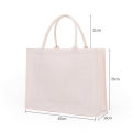 Reusable Jute Tote Bag Spacious Large Capacity Unisex Eco-friendly Handbag White And Black Portable Shoulder Bag for Grocery.