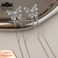 Carat Pendant Earrings Geometric Luxury Shining Butterfly Tassel Earrings. 