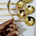 8 Inch Big Soup Spoon golden color 1 PCS, Stainless steel.