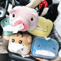 Car Tissue Case Adorable Cartoon Cute Pink Pig Plush Tissue Box.